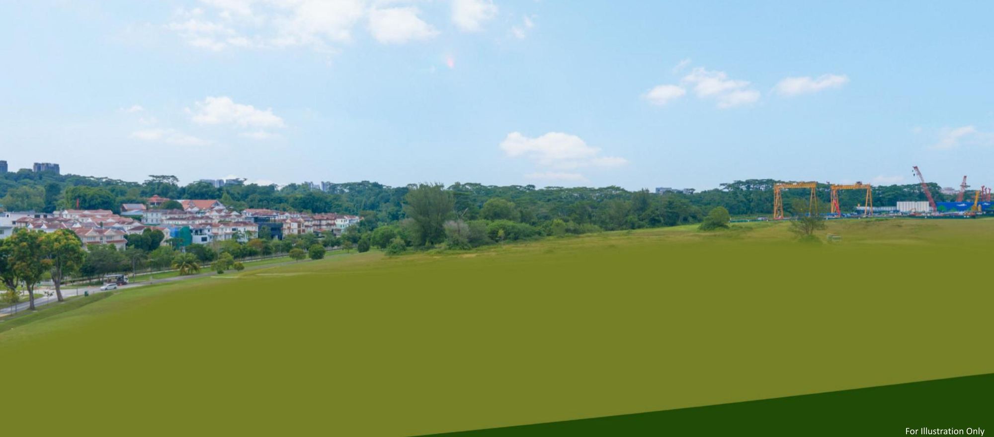 Aerial view of Holland Plain greenery surrounding Amberwood At Holland